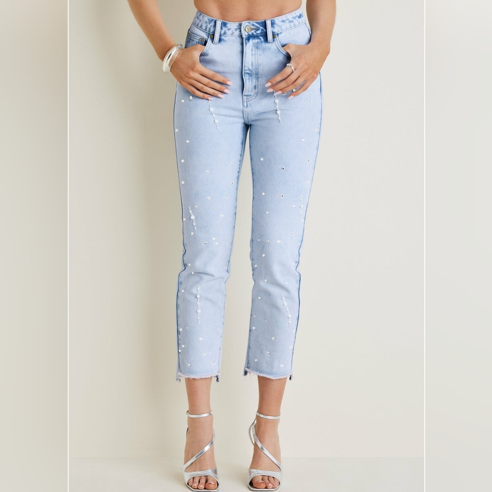 Rhinestone Straight leg jeans